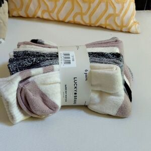Lucky Brand Women Casual Socks - Black, Gray, White Mix